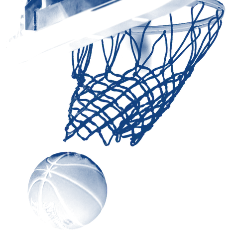 The article's cover art: a basketball dropping through a hoop