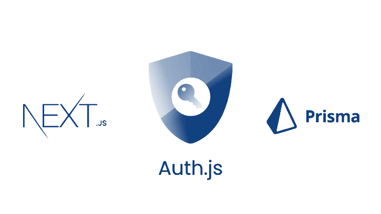 The article's cover art: the Next.js, Auth.js and Prisma logos