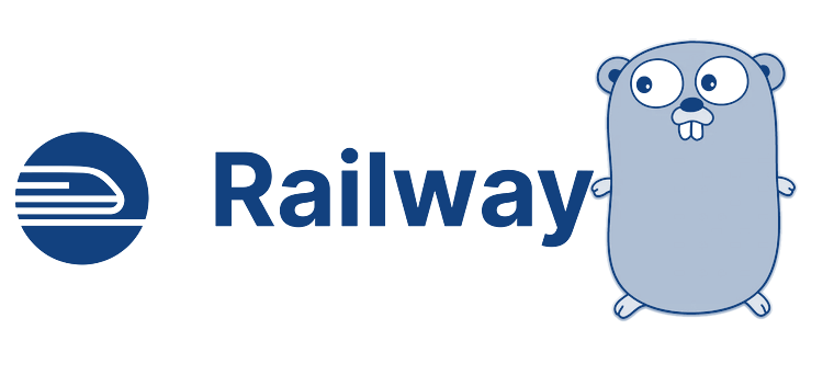 The article's cover art: the Railway logo beside the Go gopher