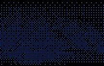 A Himalayan ridge dithered into a dense grid of blue squares