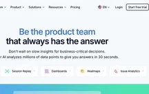 The UXCam product homepage, rebuilt with new layouts and motion